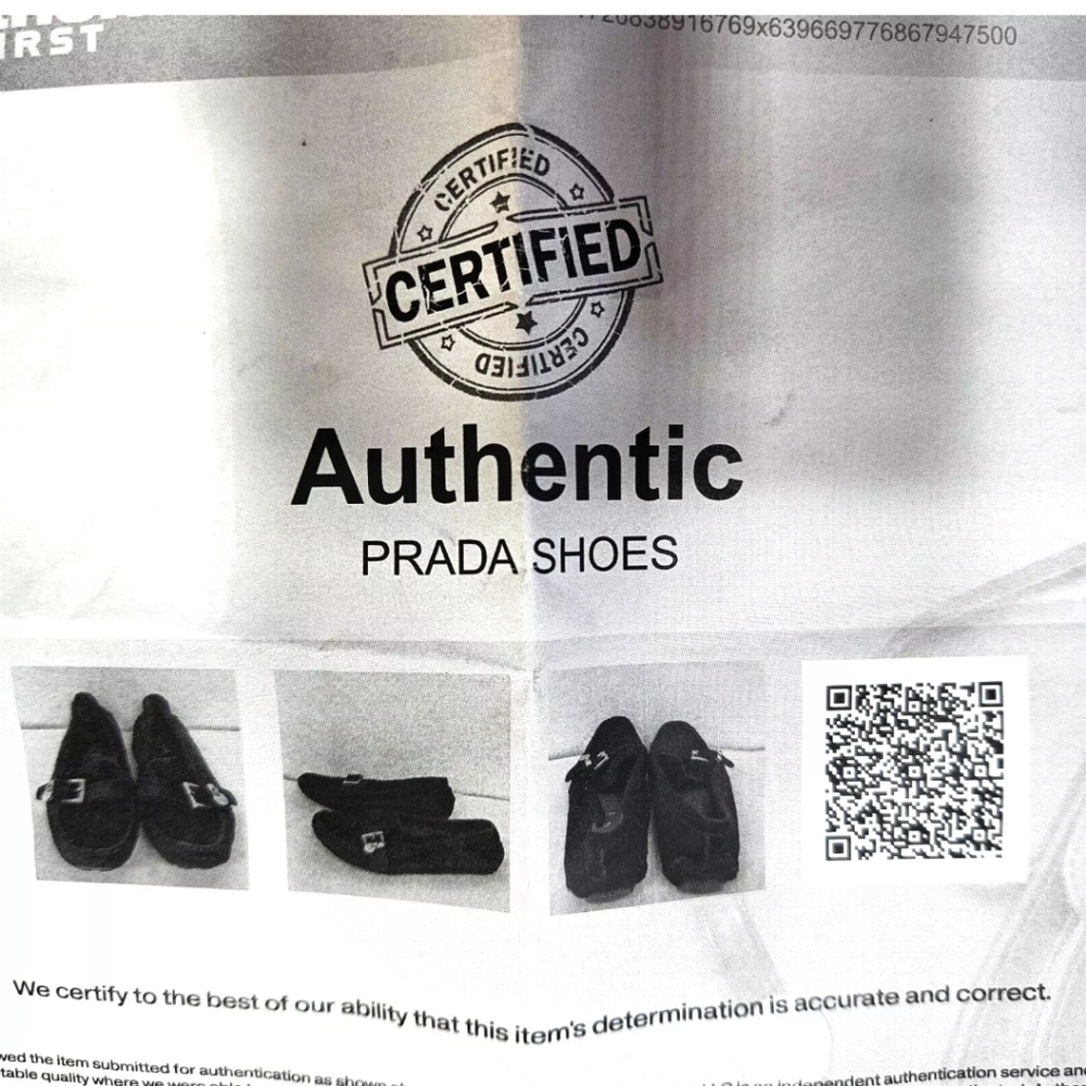 PRADA Pony Calf Hair Driving Loafers COA Sz 37/7 US Logo Charm Black Driver - Picture 2 of 16
